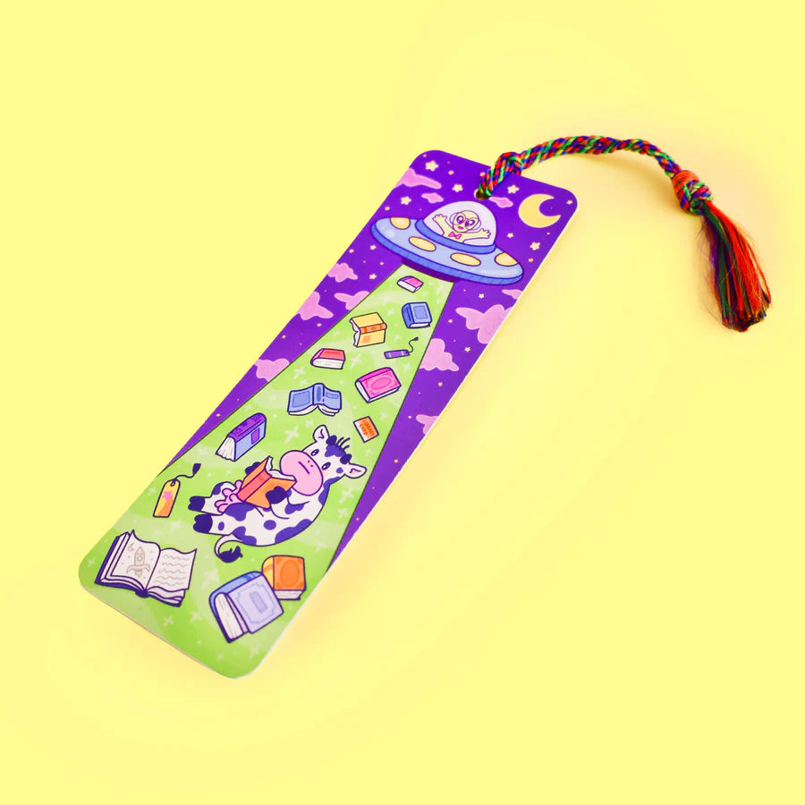 Alien UFO Library Abduction Bookmark with Tassel | Turtle's Soup