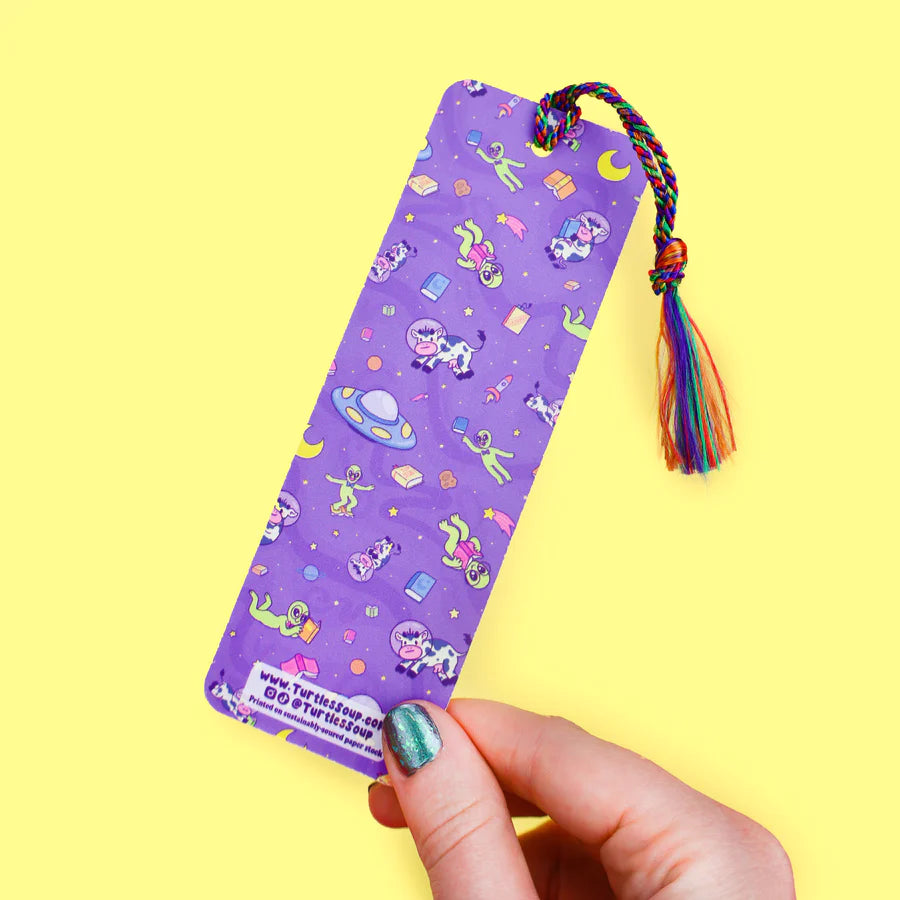 Alien UFO Library Abduction Bookmark with Tassel | Turtle's Soup
