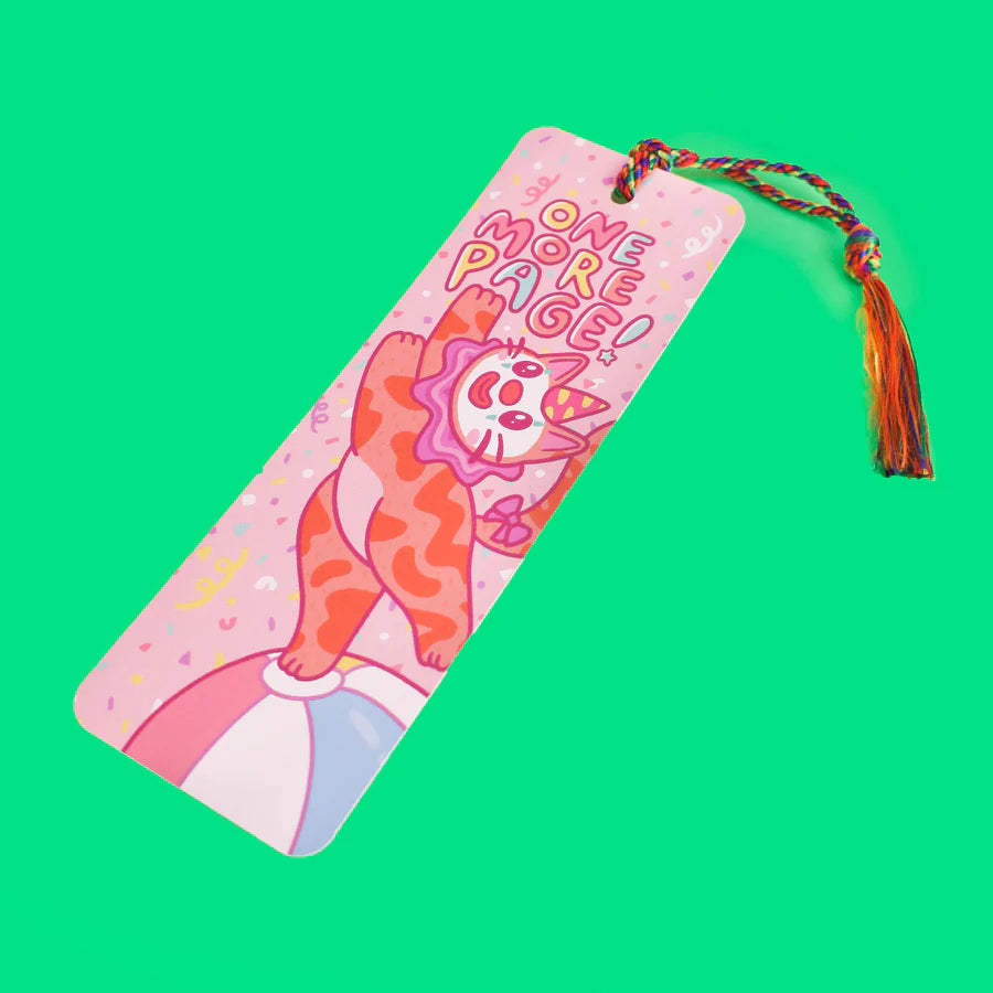 One More Page Clown Cat Bookmark with Tassel | Turtle's Soup