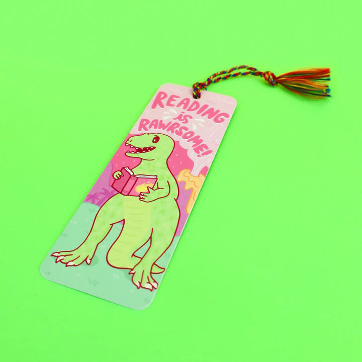 Reading Is Rawrsome Dinosaur Bookmark with Tassel | Turtle's Soup