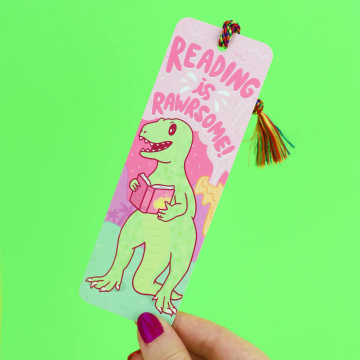 Reading Is Rawrsome Dinosaur Bookmark with Tassel | Turtle's Soup