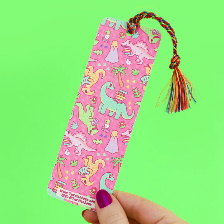 Reading Is Rawrsome Dinosaur Bookmark with Tassel | Turtle's Soup