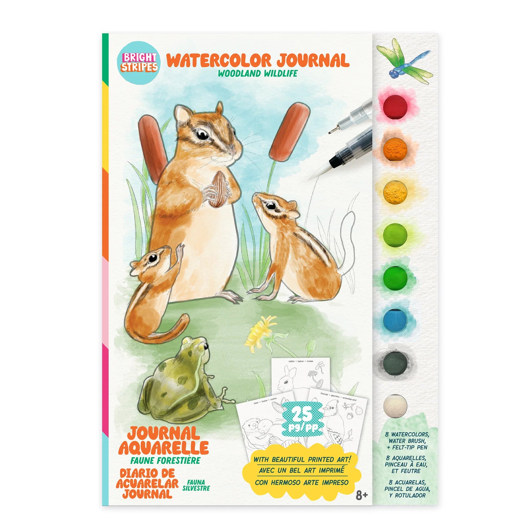 Watercolor Journal - Fauna | Bright Stripes