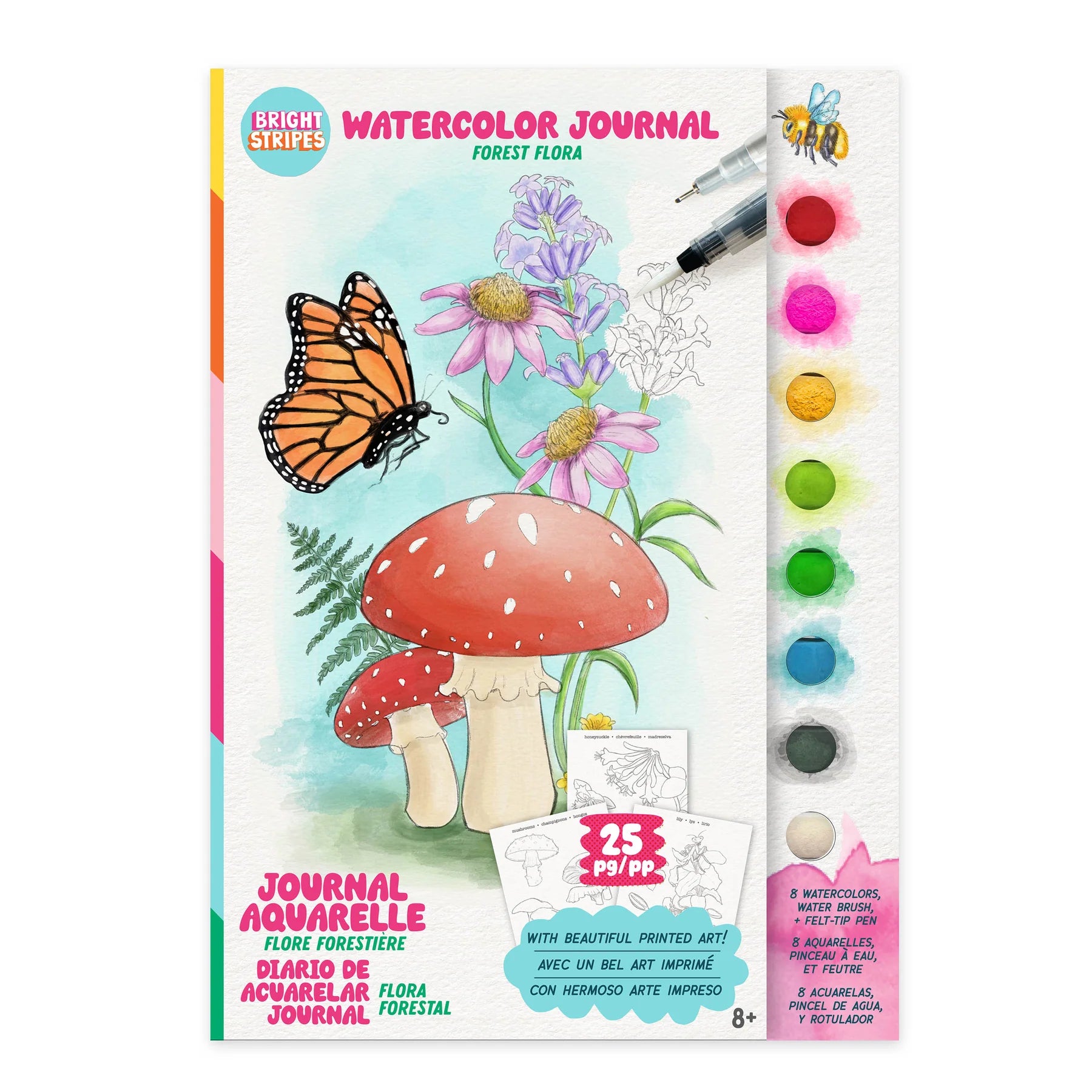Watercolor Journal - Flora | Bright Stripes