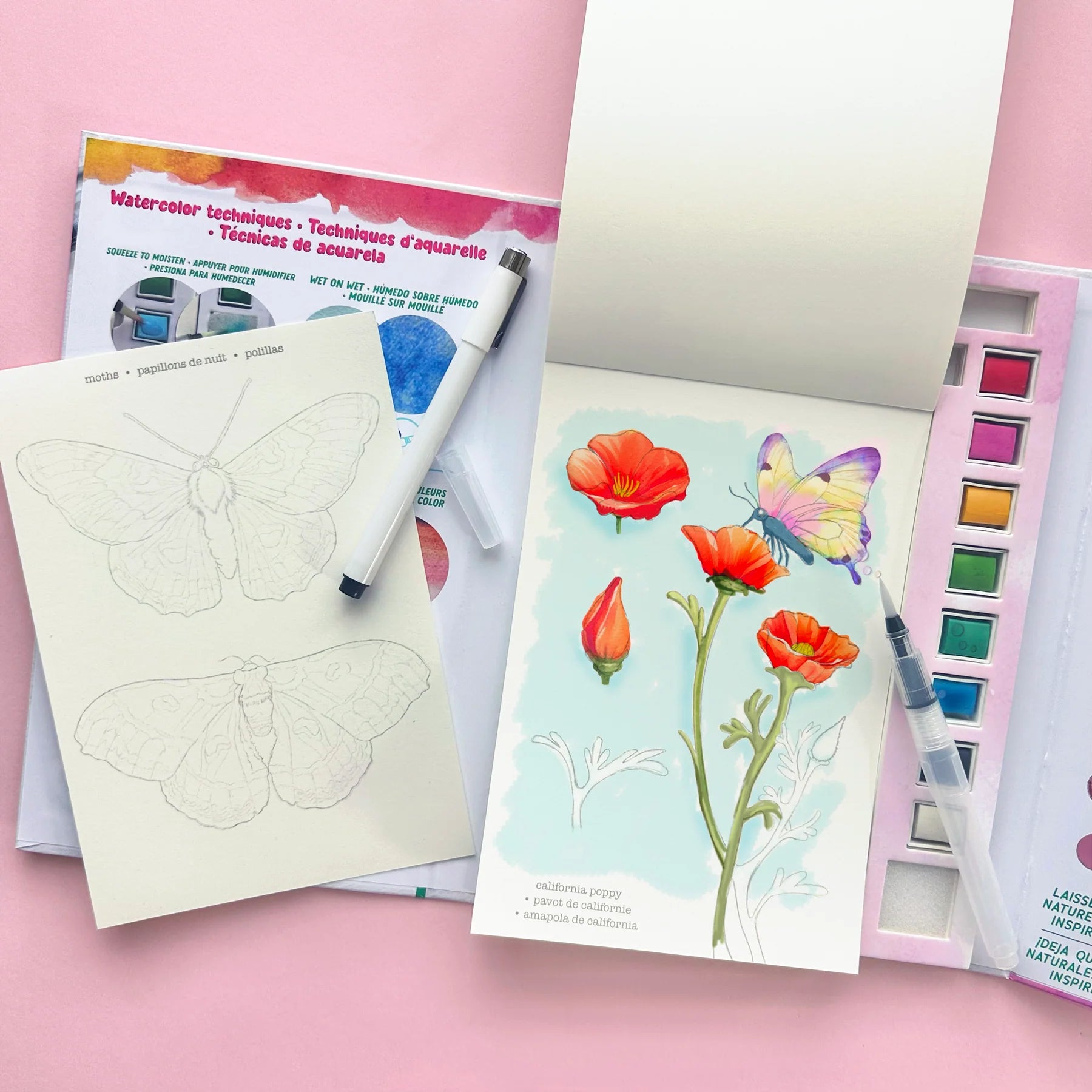 Watercolor Journal - Flora | Bright Stripes