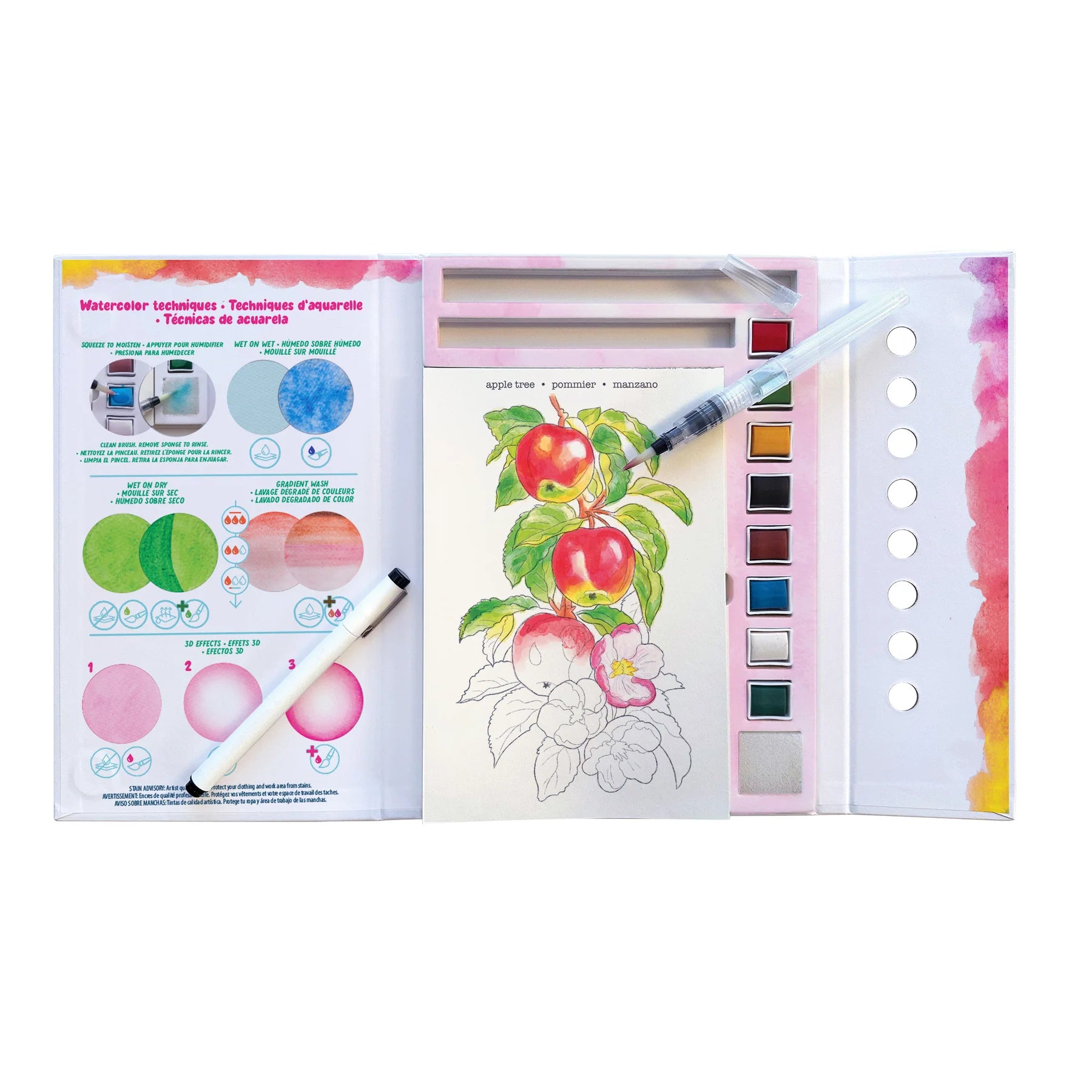 Watercolor Journal - Flora | Bright Stripes