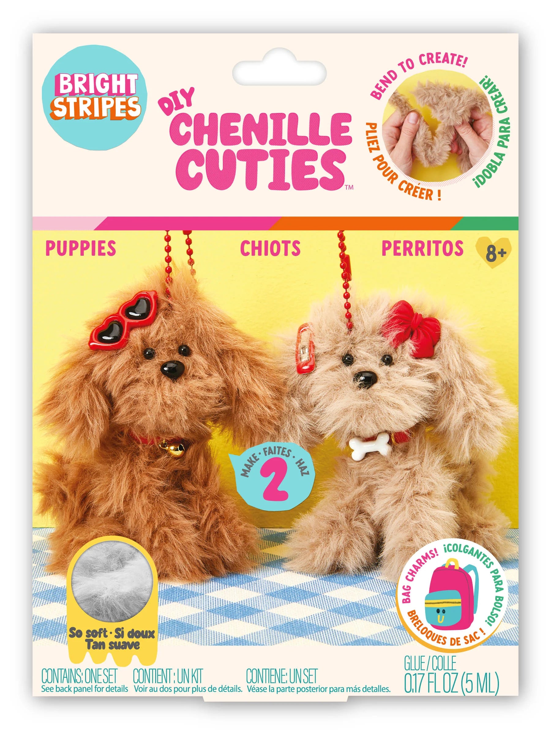 DIY Chenille Cuties- Puppies | Bright Stripes