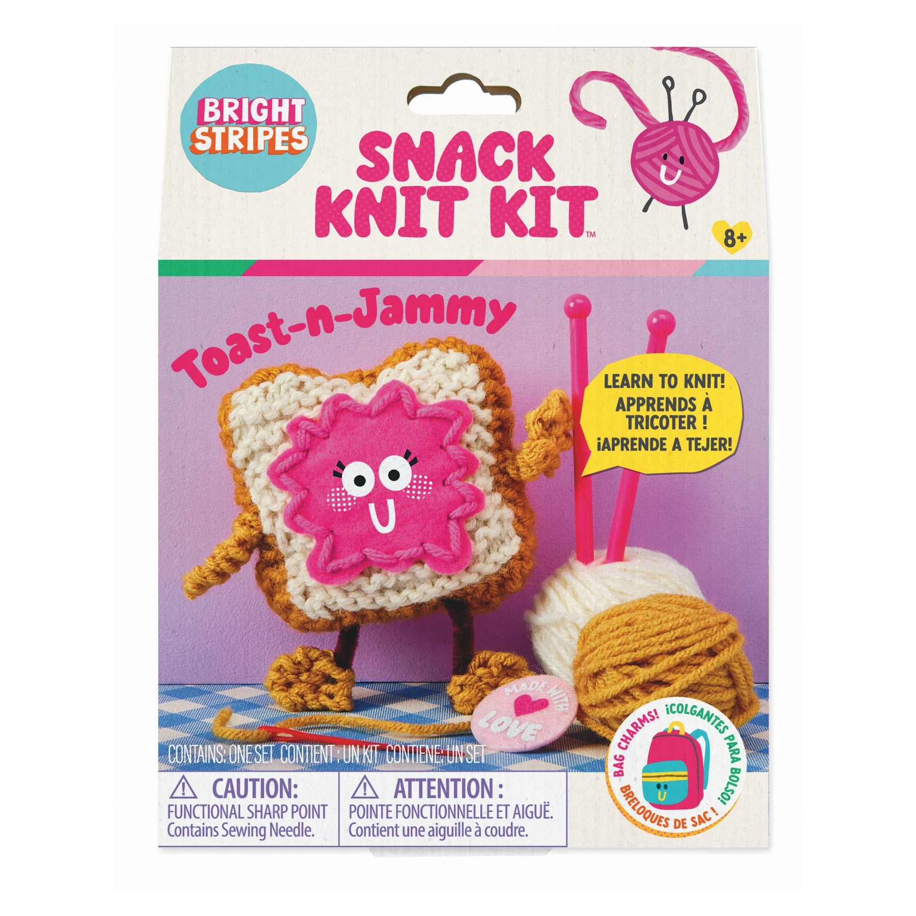 Snack Knit Kit - Toast-n-Jammy | Bright Stripes