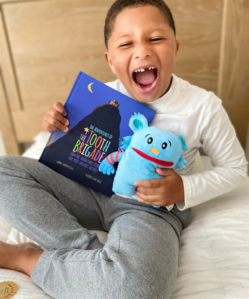 Blue 8" Tooth Pillow & Book Gift Set| The Tooth Brigade