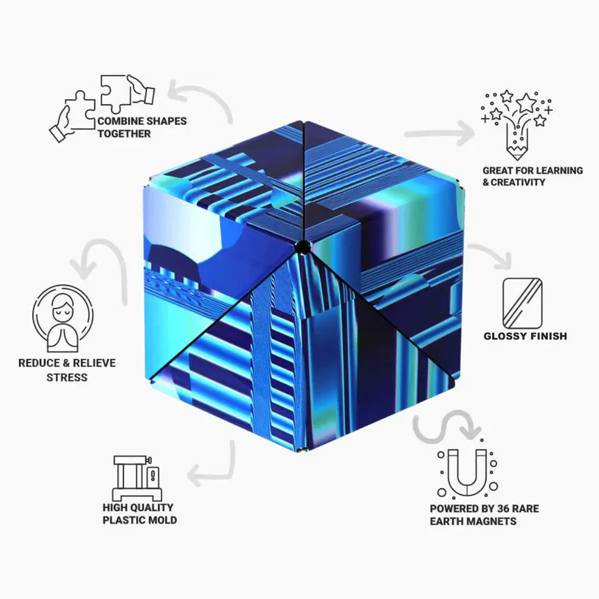 Shashibo Art Worx Series Blue Crystal | Fun in Motion Toys