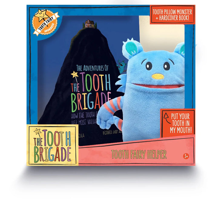 Blue 8" Tooth Pillow & Book Gift Set| The Tooth Brigade