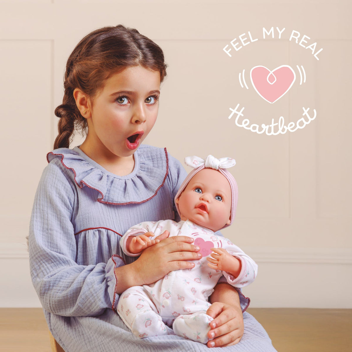 Bonbebé 15.5" Weighted Reborn Baby Doll in Pink with Real Heartbeat - 16-Piece Gift Set | JC Toys | LOCAL PICK UP ONLY