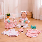 Bonbebé 15.5" Weighted Reborn Baby Doll in Pink with Real Heartbeat - 16-Piece Gift Set | JC Toys | LOCAL PICK UP ONLY