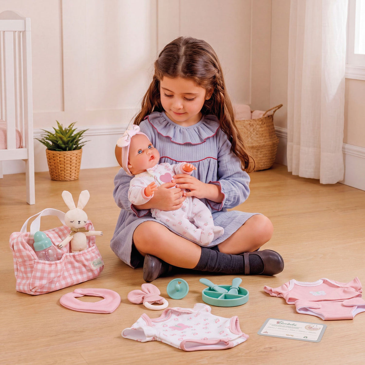 Bonbebé 15.5" Weighted Reborn Baby Doll in Pink with Real Heartbeat - 16-Piece Gift Set | JC Toys | LOCAL PICK UP ONLY