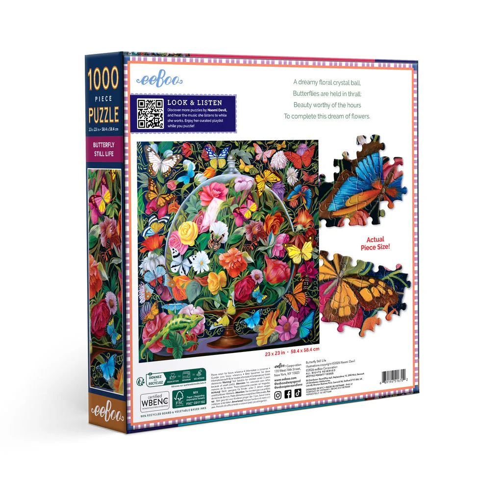 Butterfly Still Life 1000 Piece Puzzle | eeBoo