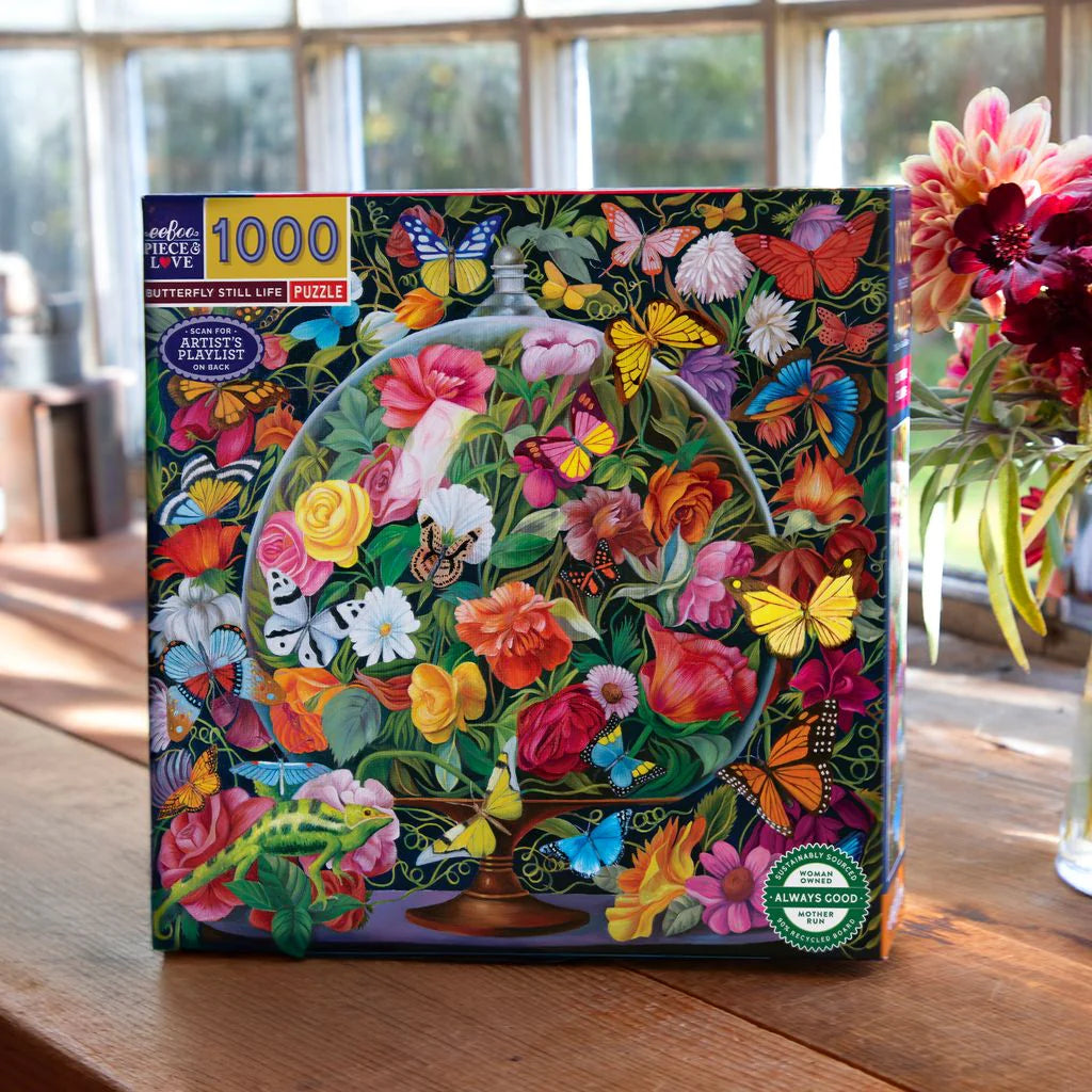 Butterfly Still Life 1000 Piece Puzzle | eeBoo