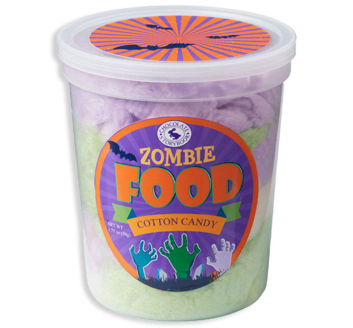 colorful green and orange zombie food cotton candy conatiner