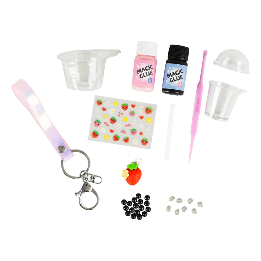 Bag Charm Kit - Strawberry Bubble Tea | Tiger Tribe