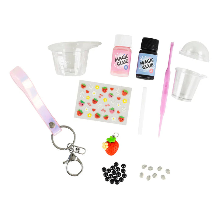 Bag Charm Kit - Strawberry Bubble Tea | Tiger Tribe
