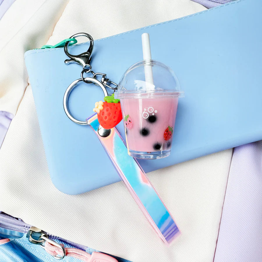 Bag Charm Kit - Strawberry Bubble Tea | Tiger Tribe