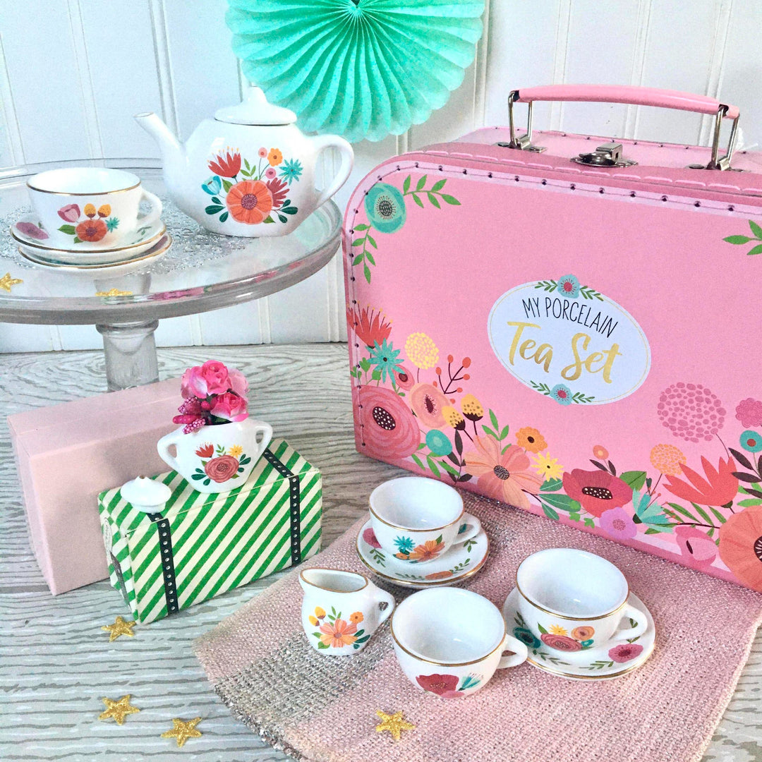 My Porcelain Tea Set- Carry Case | Bright Stripes