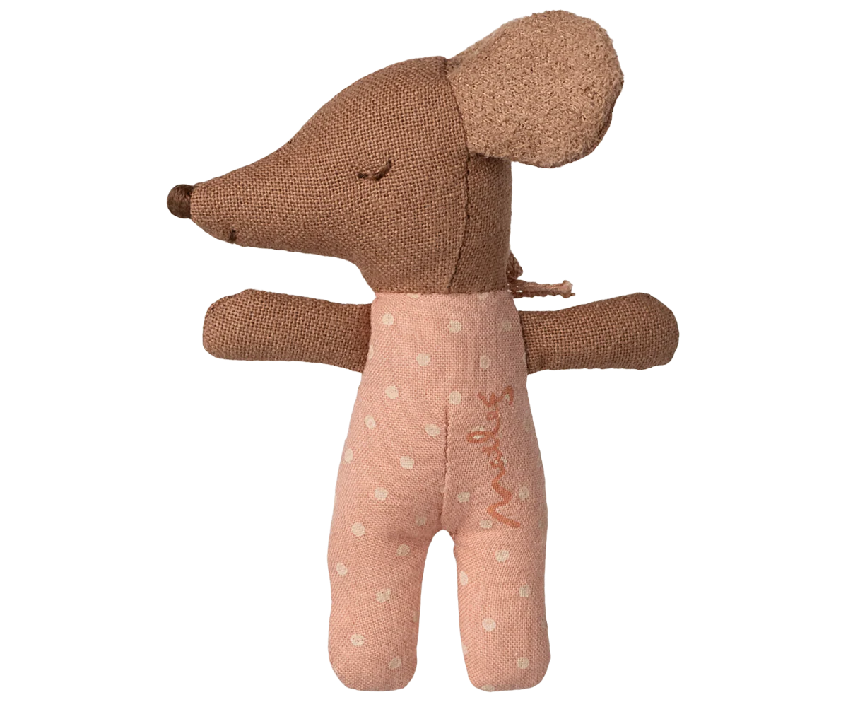 Sleepy Wakey Baby Mouse in Matchbox - Rose | Maileg
