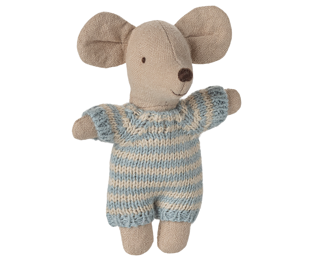 Baby mouse in carry cot - Blue | Maileg