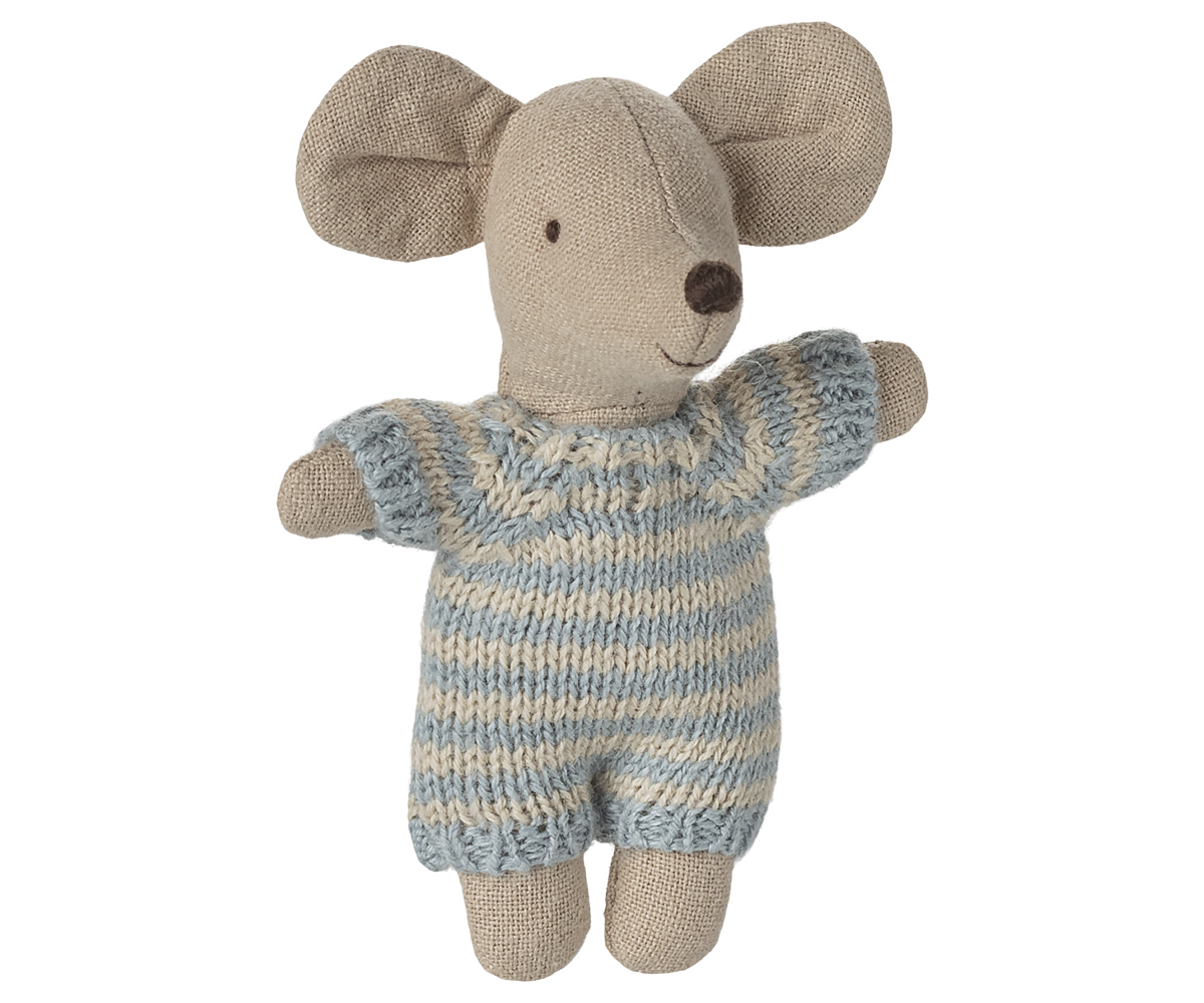 Baby mouse in carry cot - Blue | Maileg