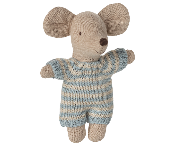 Baby mouse in carry cot - Blue | Maileg