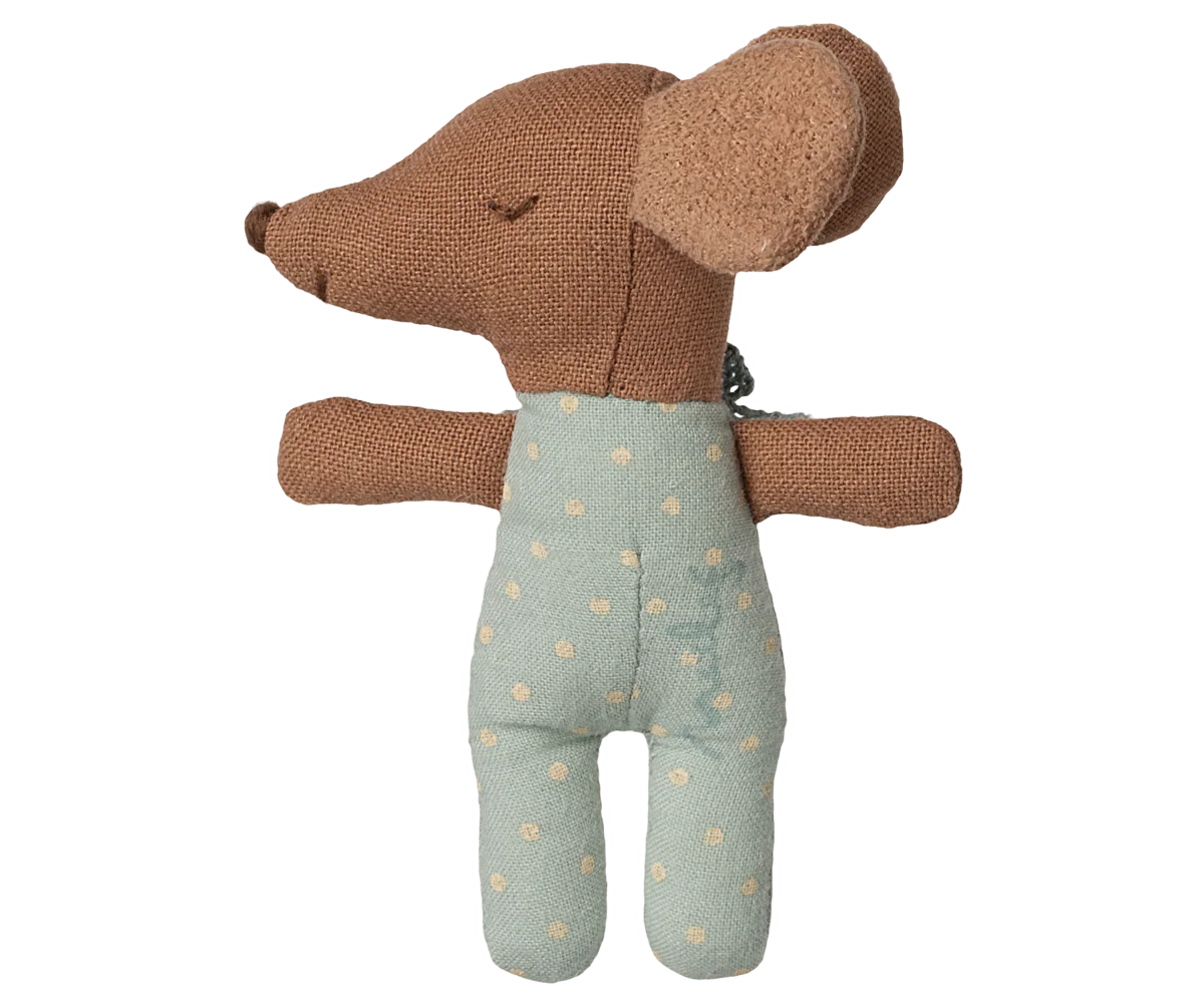 Sleepy Wakey Baby Mouse in Matchbox - Blue | Maileg