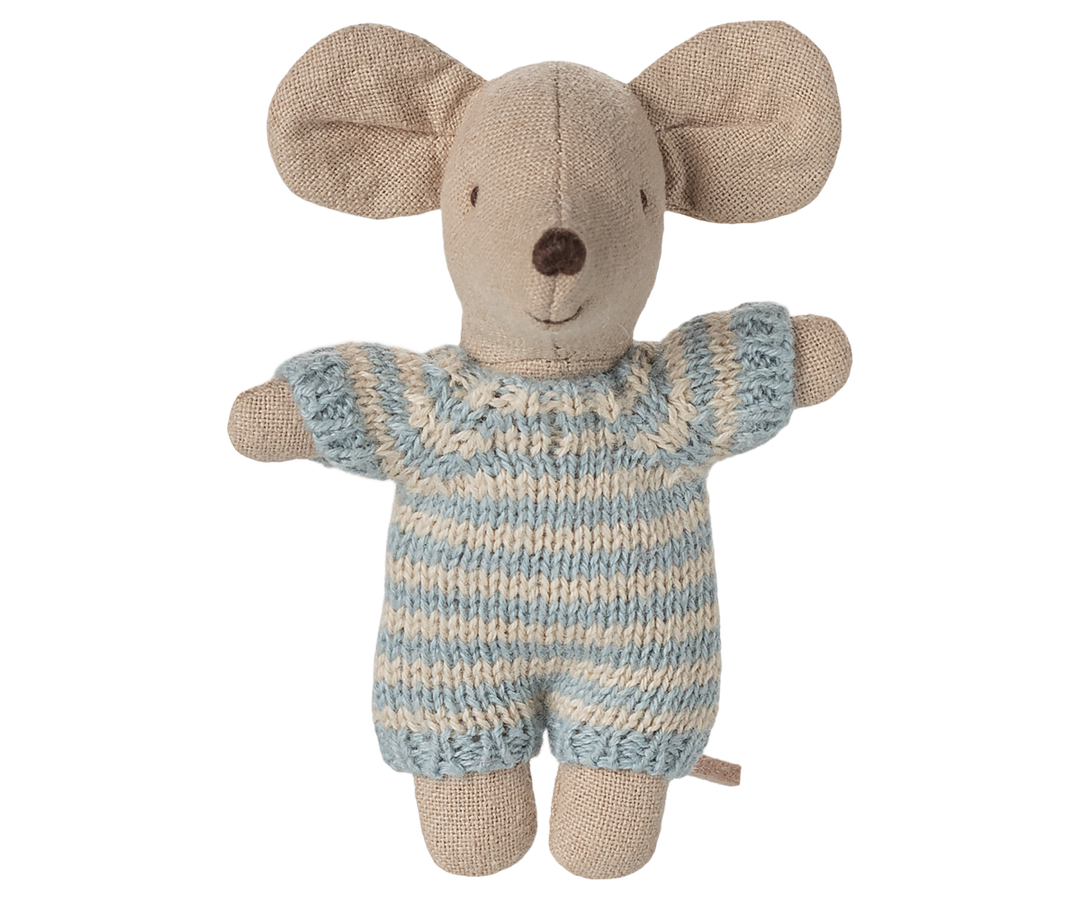 Baby mouse in carry cot - Blue | Maileg