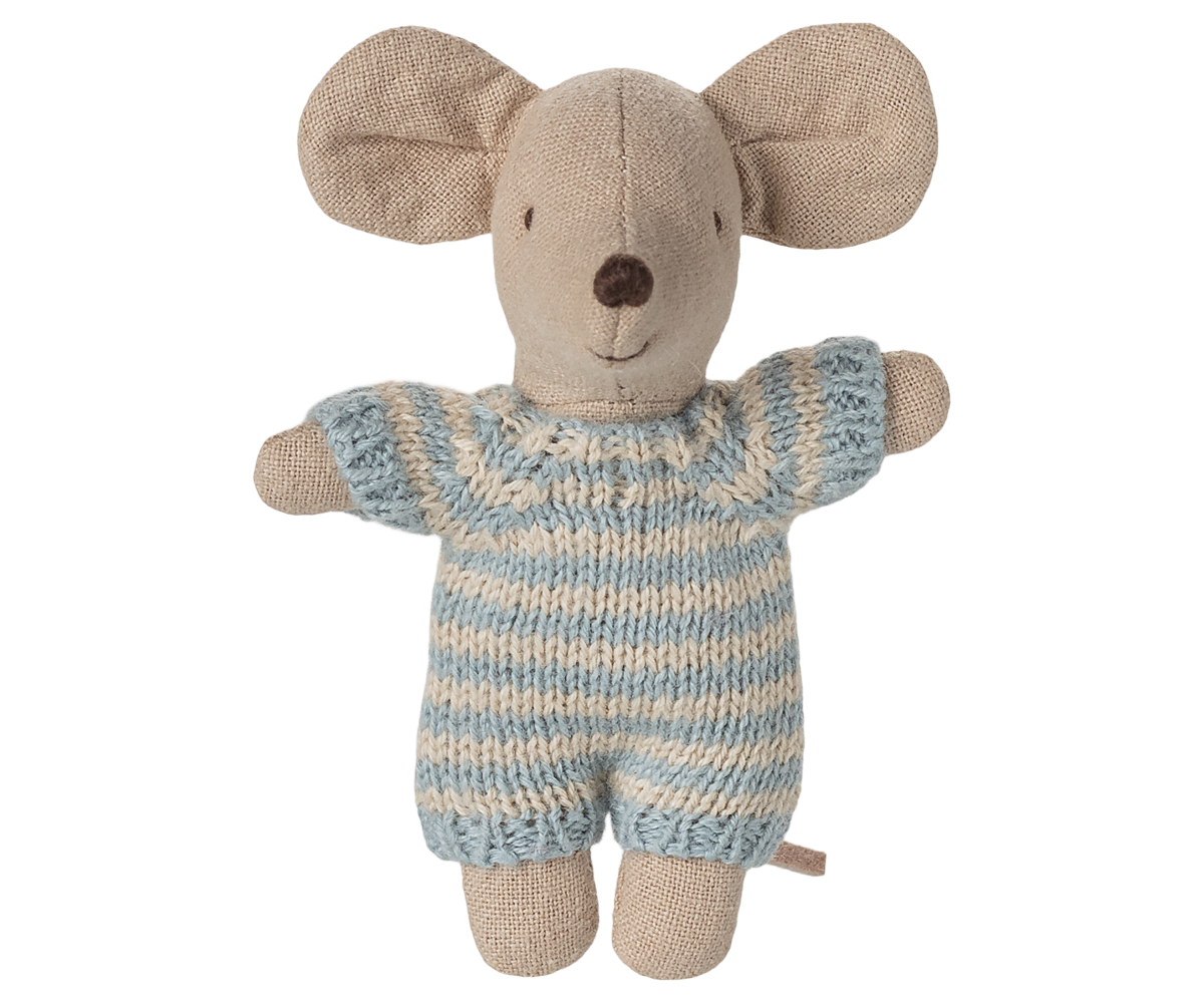 Baby mouse in carry cot - Blue | Maileg