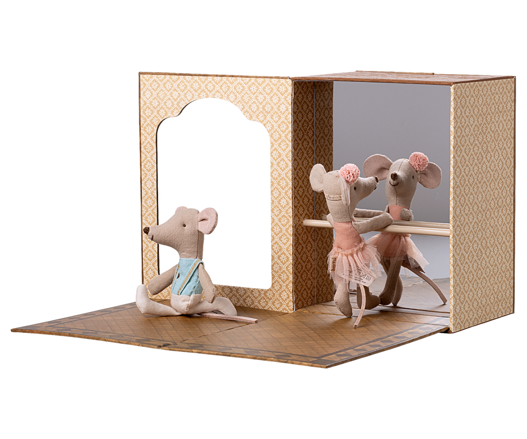 Ballet Mice in Dance Dtudio, Little Sister and Little Brother | Maileg