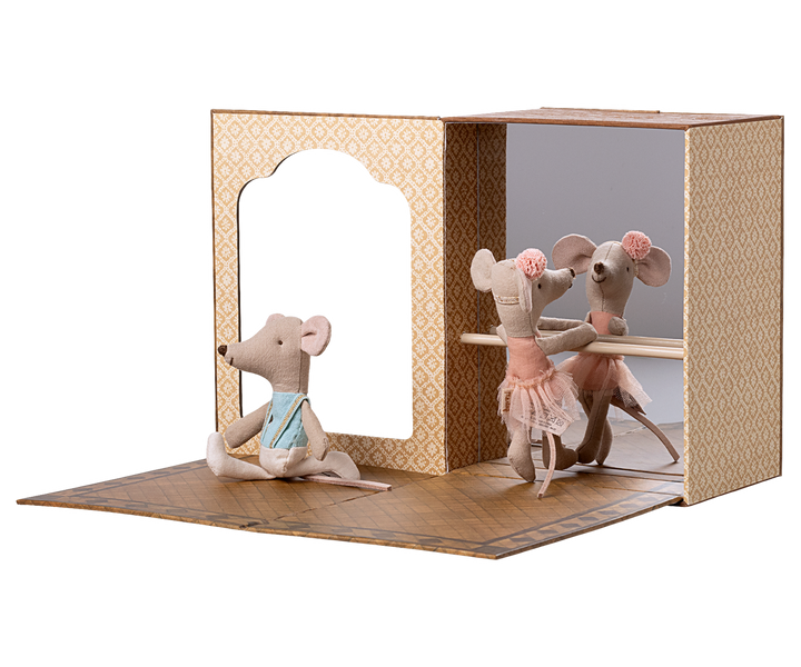 Ballet Mice in Dance Dtudio, Little Sister and Little Brother | Maileg