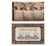 Triplets, Baby Mice in Matchbox - Checker Clothes | Maileg