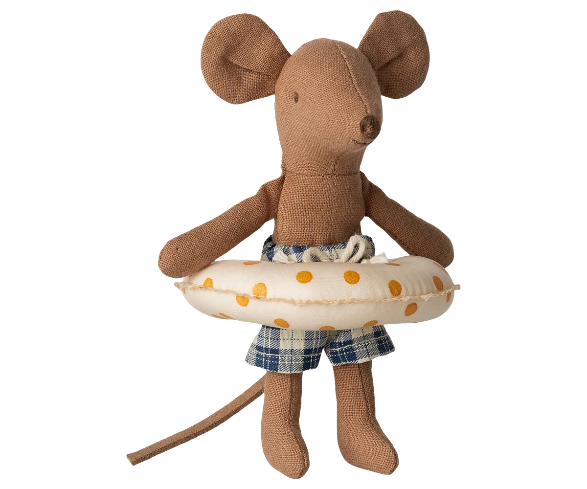 Beach Mouse with Float, Little Brother - Yellow Dots | Maileg