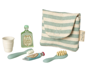 Tooth Brush Set in Bag, Mouse - Blue Stripe | Maileg