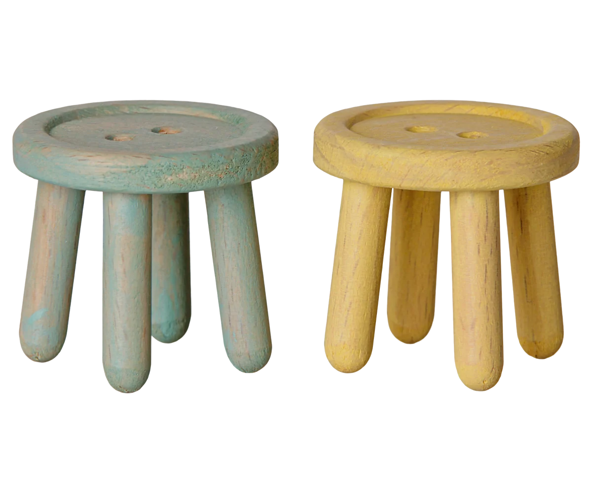 Stool Set, Mouse - Mint/Light Yellow | Maileg