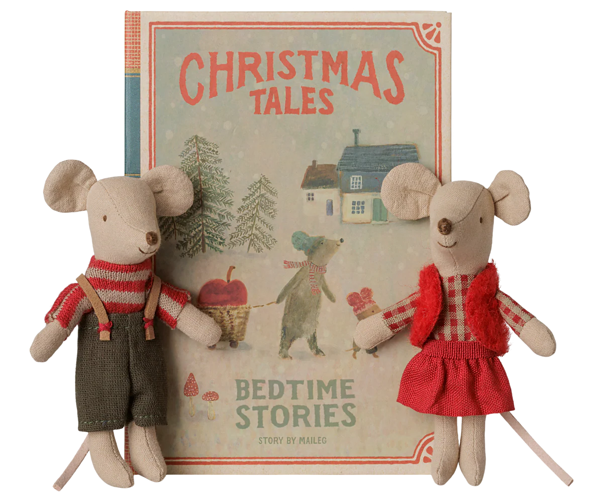 Christmas Twin Mice, Little Sister and Brother in Book | Maileg