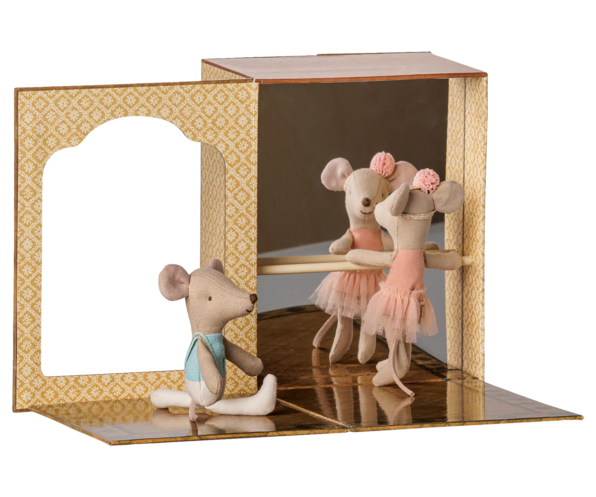 Ballet Mice in Dance Studio, Little Sister and Brother | Maileg