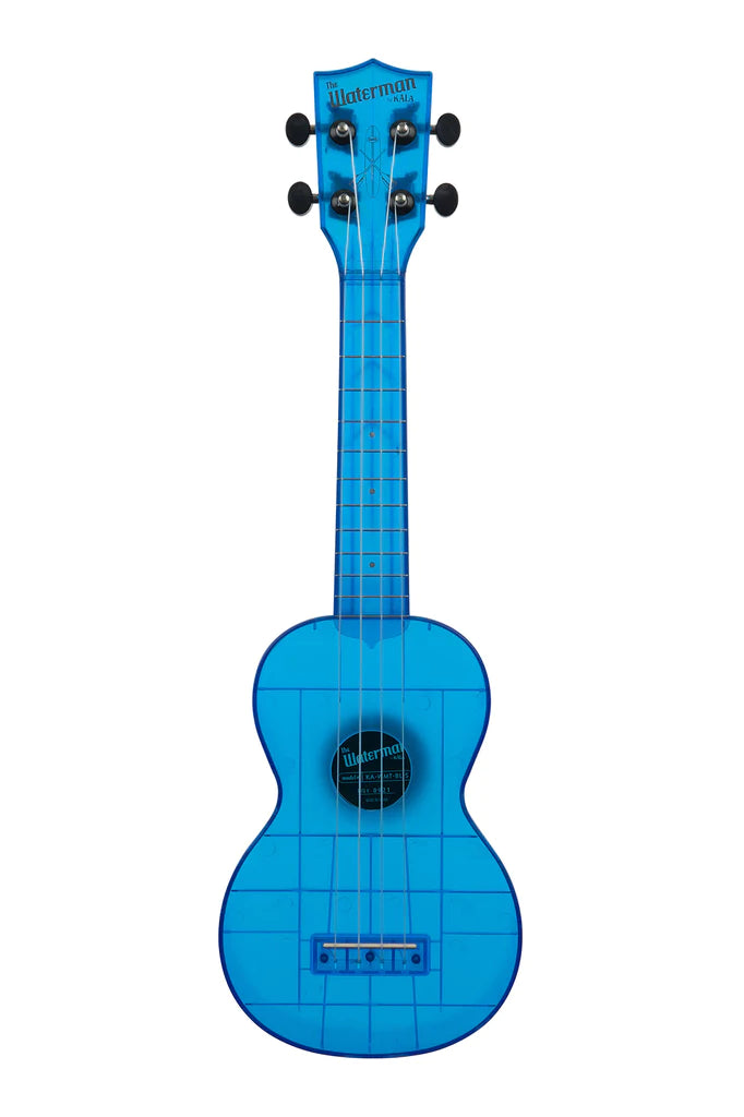 Front of Cobalt Blue Transparent Soprano Waterman Ukulele