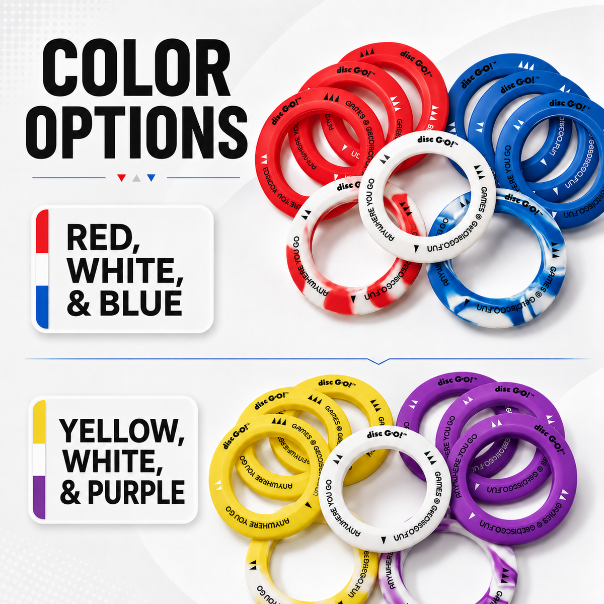 Mini Travel Disc Game - Yellow, White & Purple | Disc GO!