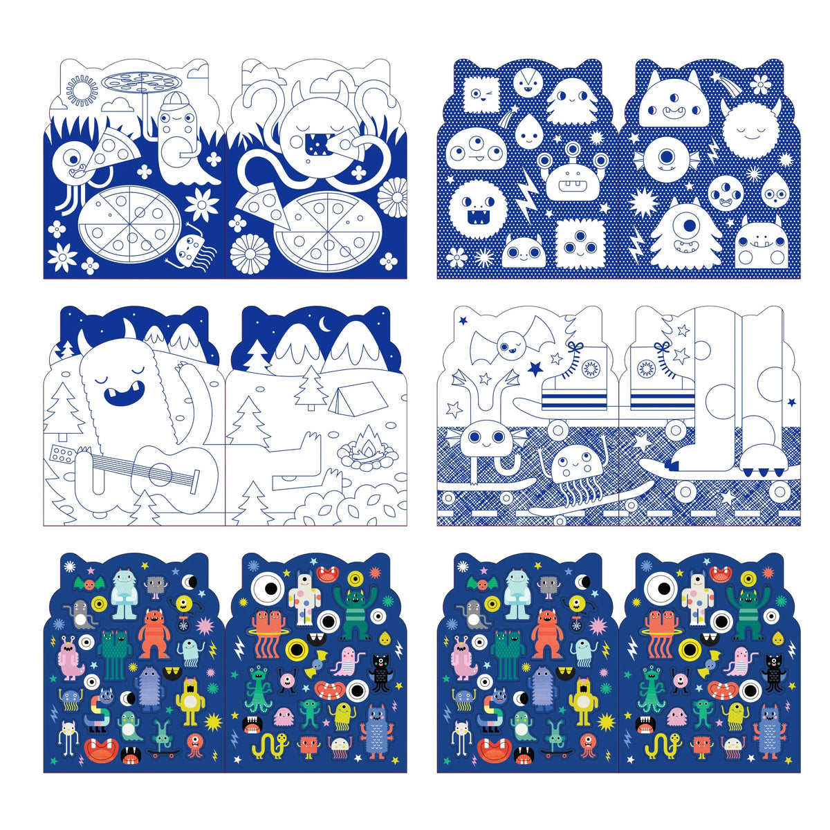 Coloring Book With Stickers: Monsters | petit collage