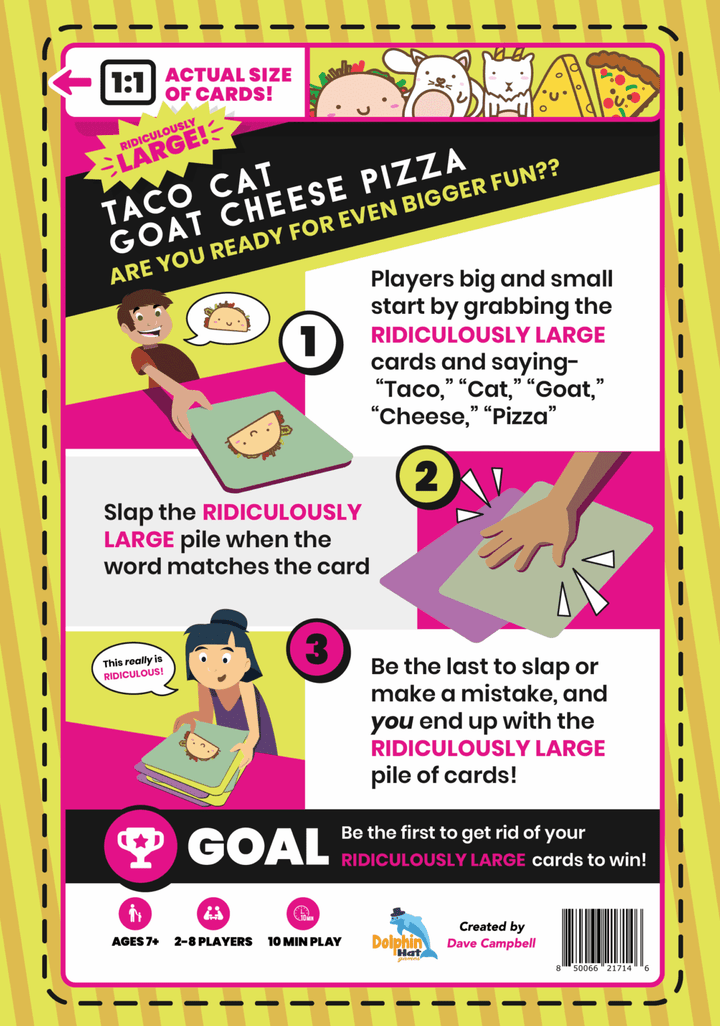 Taco Cat Goat Cheese Pizza Ridiculously Large Edition | Dolphin Hat Games