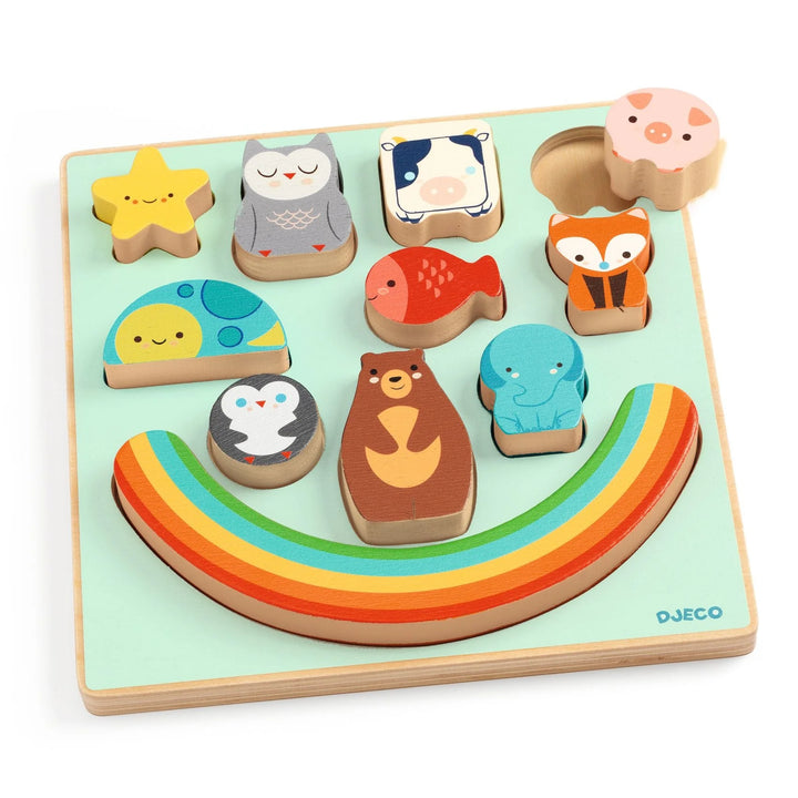 Puzz & Boom Rainbow Wooden Puzzle | DJECO