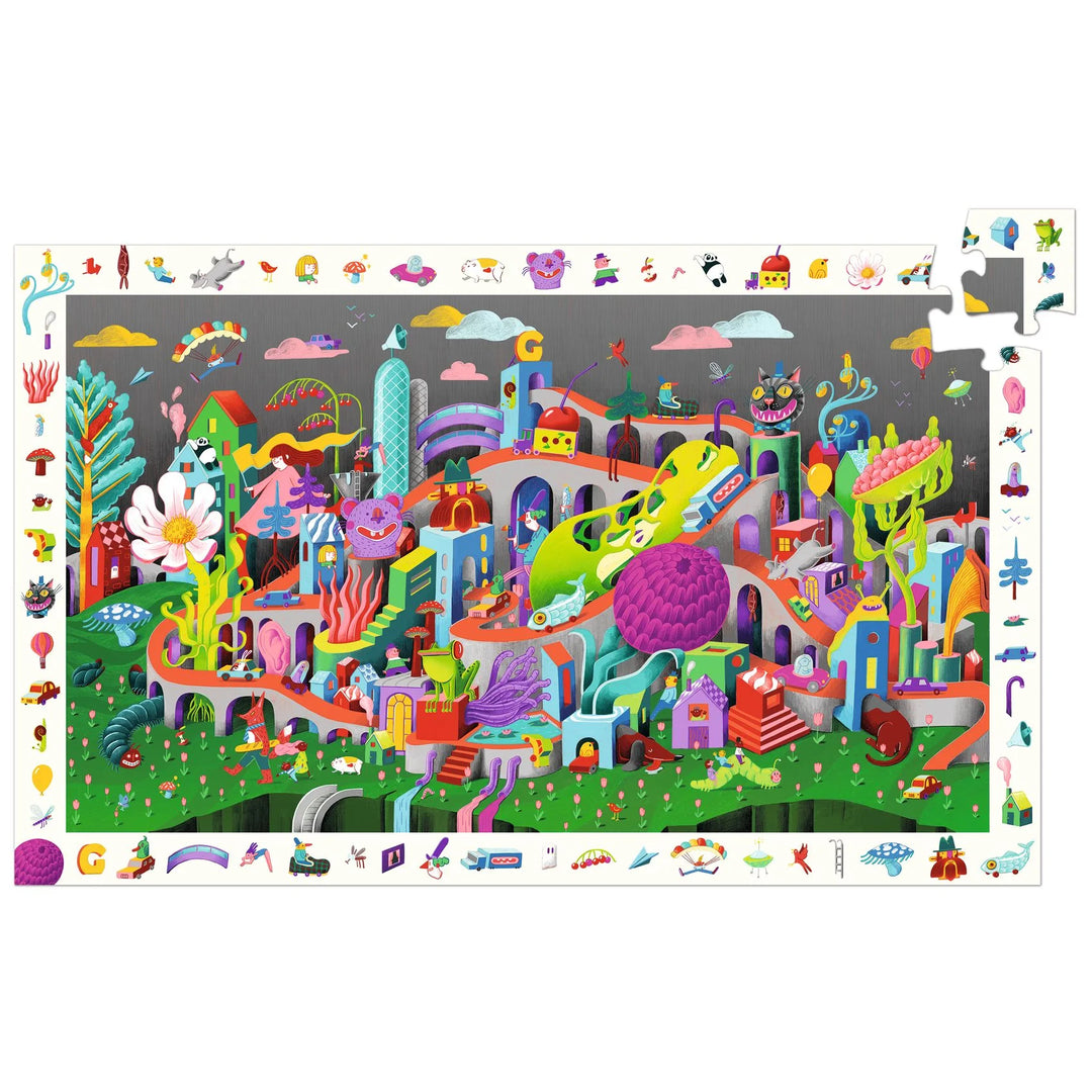 Crazy Town 200pc Observation Jigsaw Puzzle + Poster | DJECO