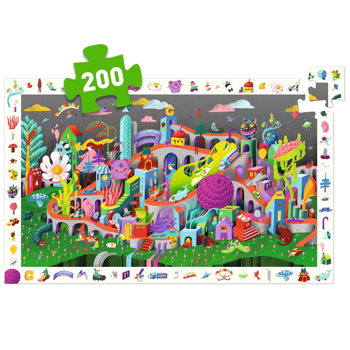 Crazy Town 200pc Observation Jigsaw Puzzle + Poster | DJECO