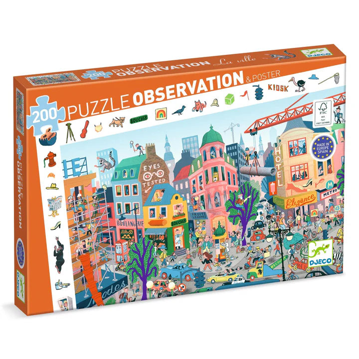 The City 200pc Observation Jigsaw Puzzle + Poster | DJECO