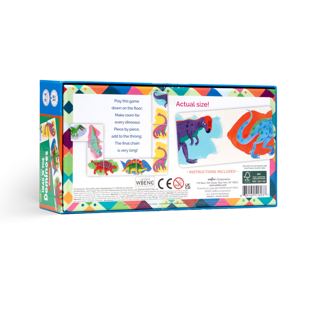 Dinosaur Head to Toe Dominoes | eeBoo
