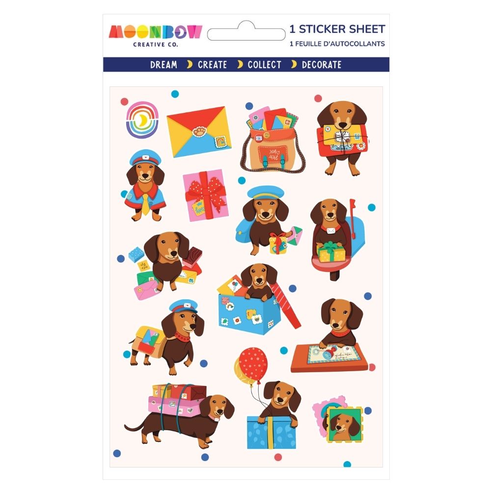 Daschund Delivery Glossy Sticker Sheet | MoonBow